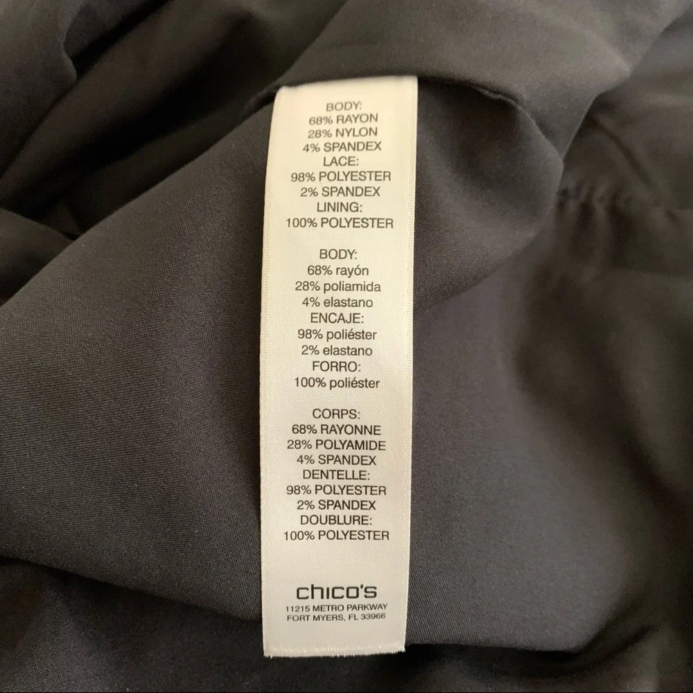 Chico’s NWT Lace Hem Ponte Black Jacket